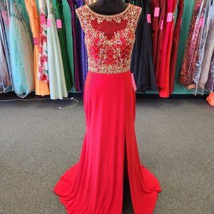 Sparkle 71552 Red Size 12 Prom Dress/Formal Gown